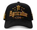 Gorra El Agricultor CDS bordada en negro y dorado